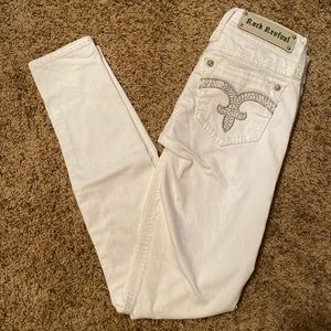 Rock Revival White Alanis Skinny Jeans Size 25